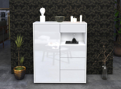 Highboard Lavinia, Weiß Front (92x108x35cm) - Dekati GmbH