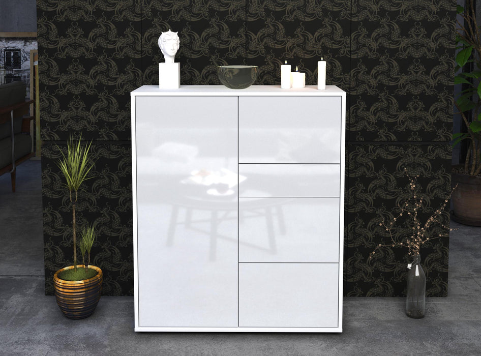 Highboard Leandra, Weiß Front (92x108x35cm) - Dekati GmbH