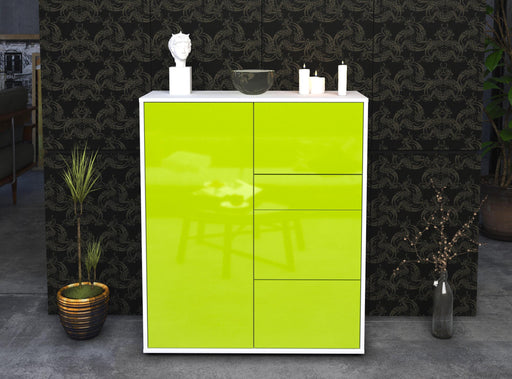 Highboard Leandra, Grün Front (92x108x35cm) - Dekati GmbH