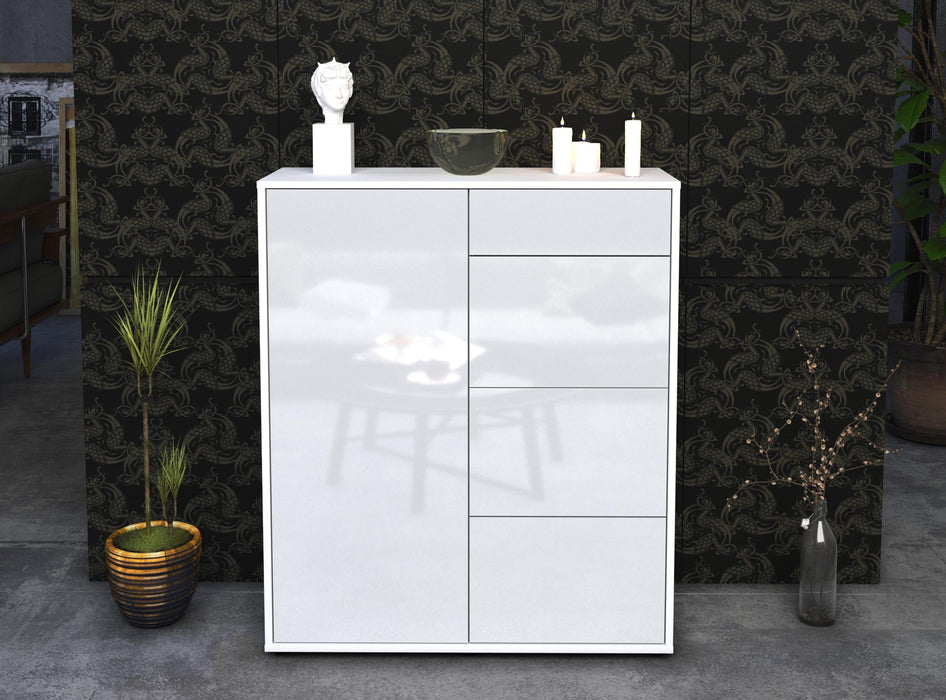 Highboard Lelia, Weiß Front (92x108x35cm) - Dekati GmbH