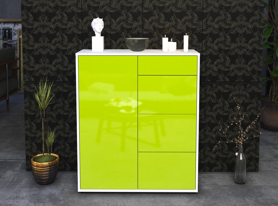 Highboard Lelia, Grün Front (92x108x35cm) - Dekati GmbH