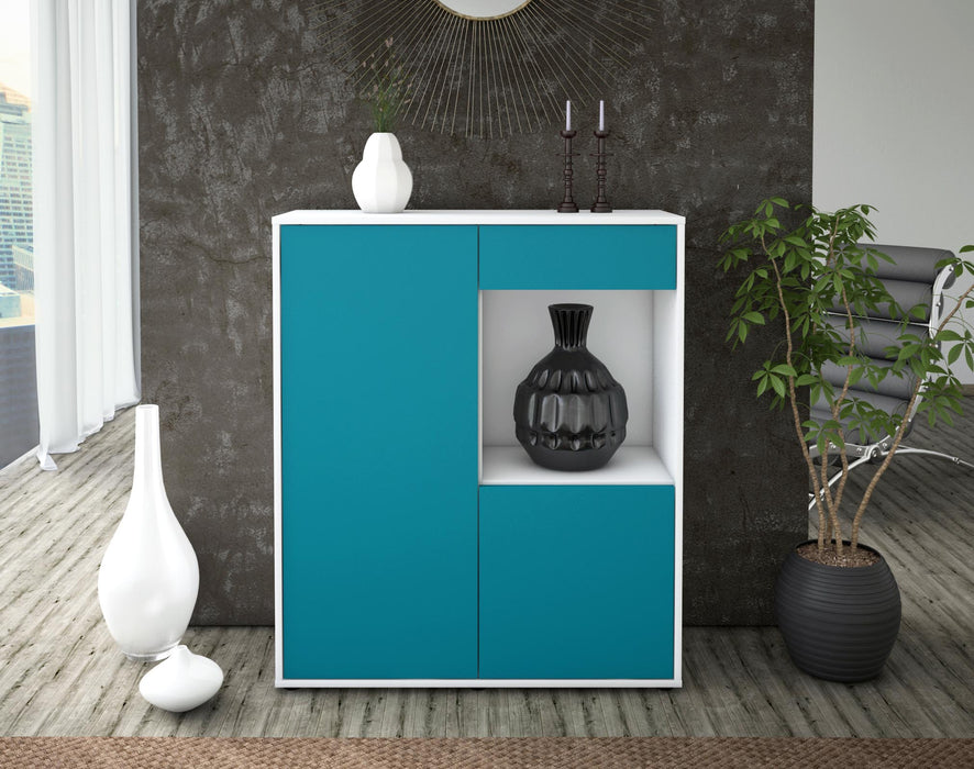 Highboard Lena, Türkis Front (92x108x35cm) - Dekati GmbH