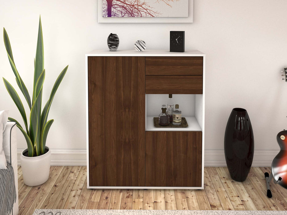 Highboard Leona, Walnuss Front (92x108x35cm) - Dekati GmbH