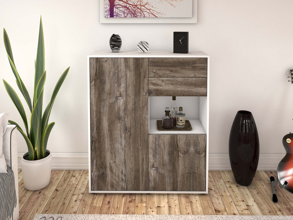 Highboard Leona, Treibholz Front (92x108x35cm) - Dekati GmbH