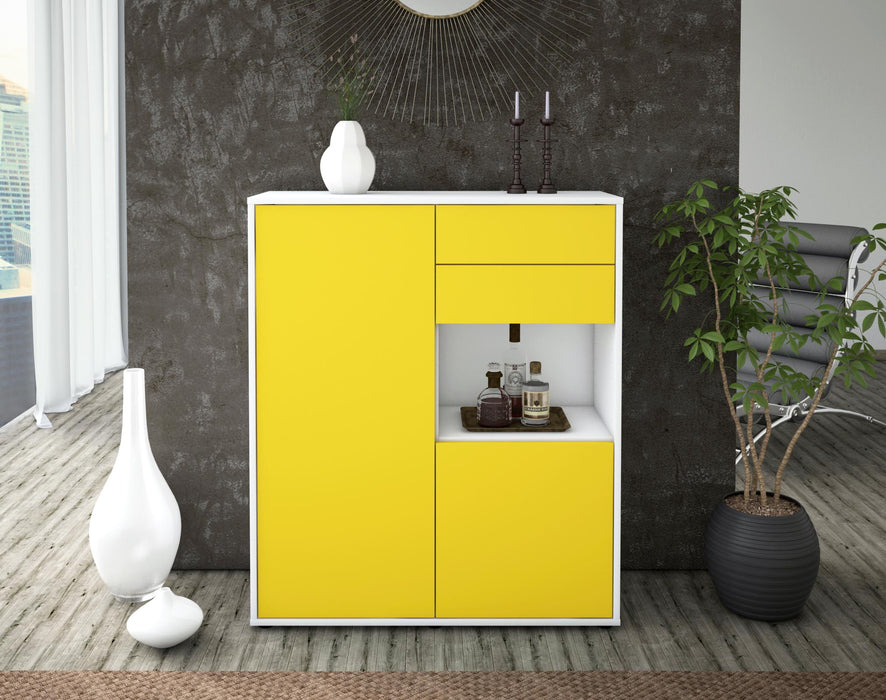 Highboard Leona, Gelb Front (92x108x35cm) - Dekati GmbH