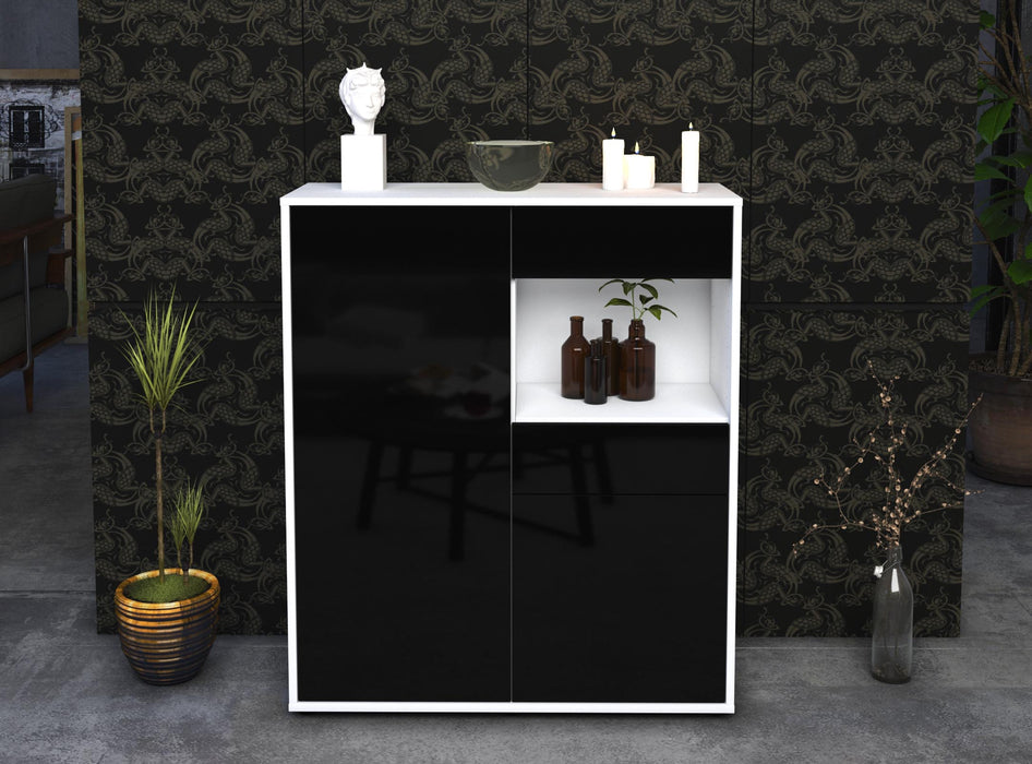 Highboard Leoni, Schwarz Front (92x108x35cm) - Dekati GmbH