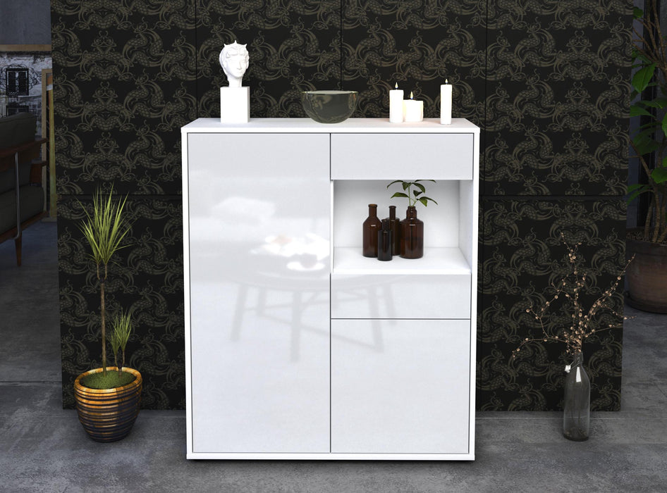 Highboard Leoni, Weiß Front (92x108x35cm) - Dekati GmbH