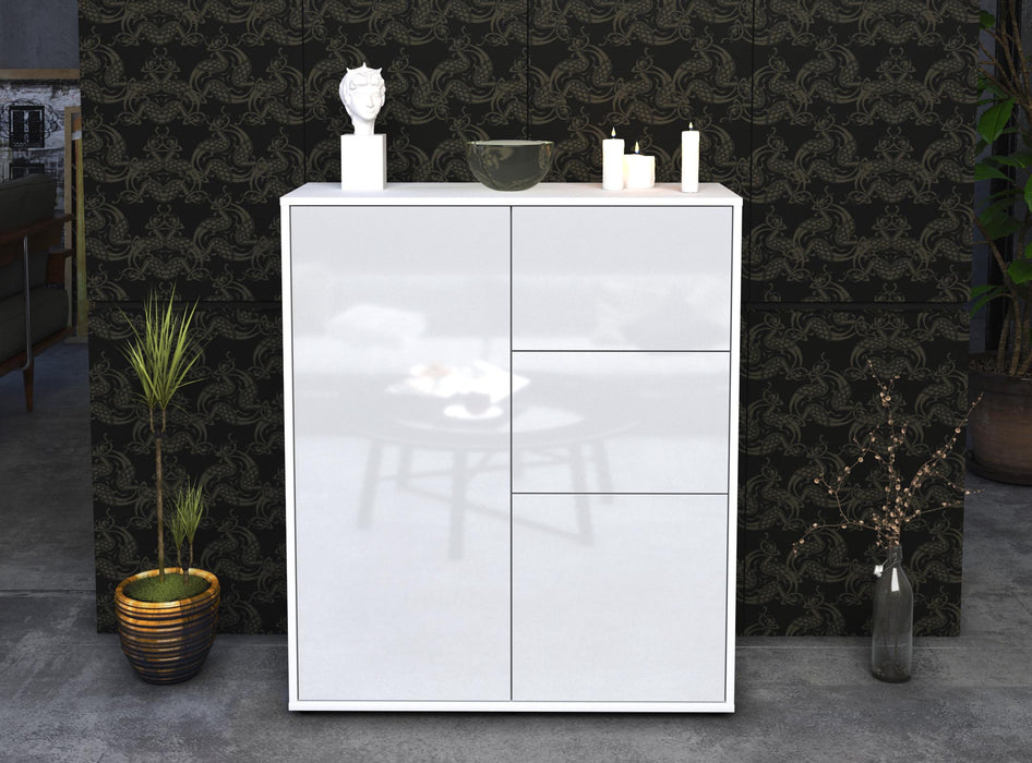 Highboard Letizia, Weiß Front (92x108x35cm) - Dekati GmbH