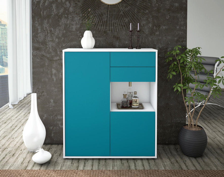 Highboard Lilia, Türkis Front (92x108x35cm) - Dekati GmbH