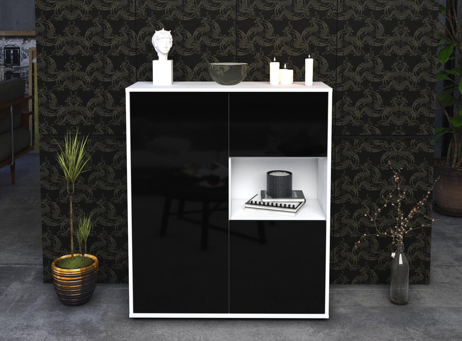 Highboard Liridona, Schwarz Front (92x108x35cm) - Dekati GmbH