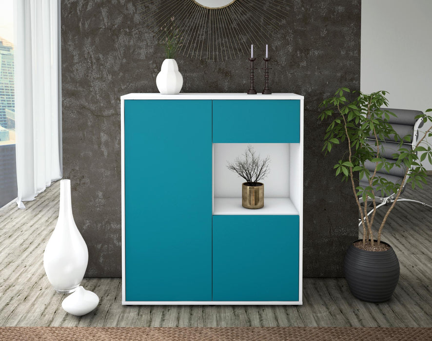 Highboard Lisa, Türkis Front (92x108x35cm) - Dekati GmbH