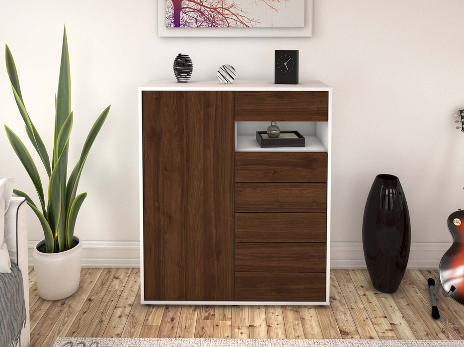 Highboard Lola, Walnuss Front (92x108x35cm) - Dekati GmbH