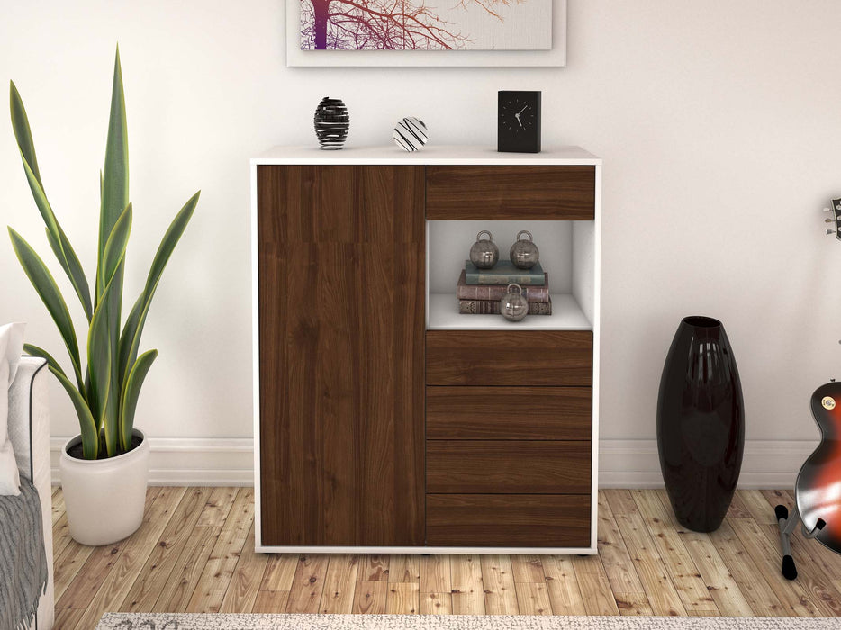 Highboard Loredana, Walnuss Front (92x108x35cm) - Dekati GmbH