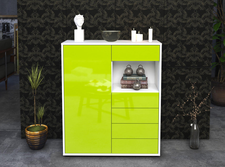 Highboard Loredana, Grün Front (92x108x35cm) - Dekati GmbH