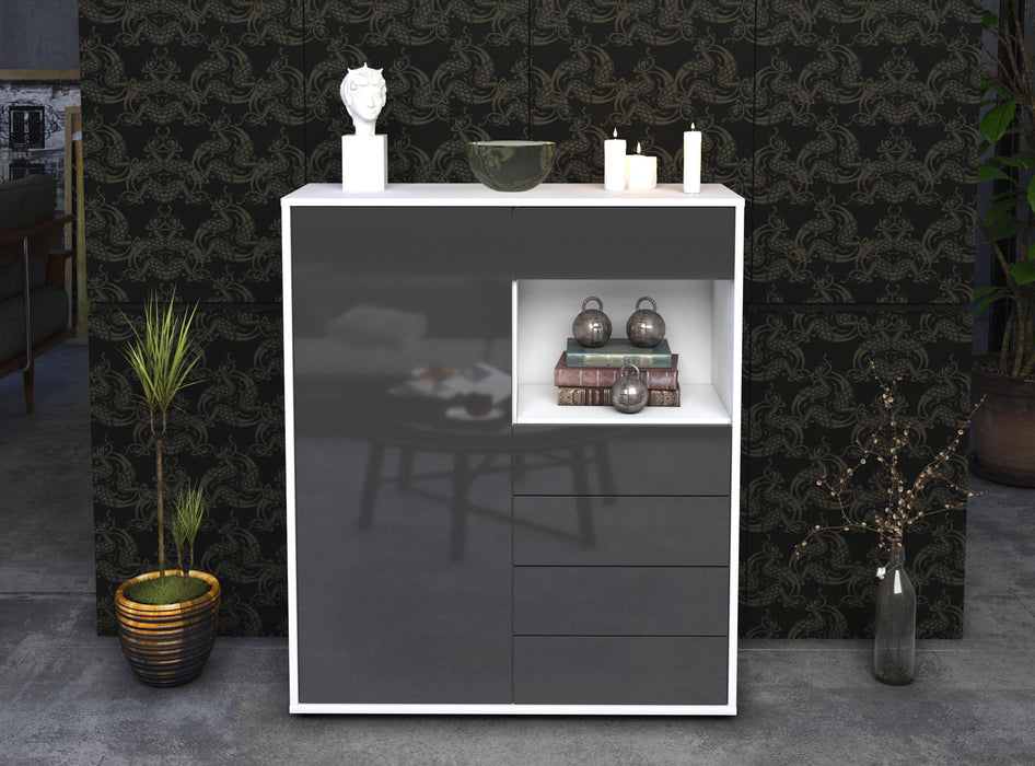 Highboard Loredana, Grau Front (92x108x35cm) - Dekati GmbH