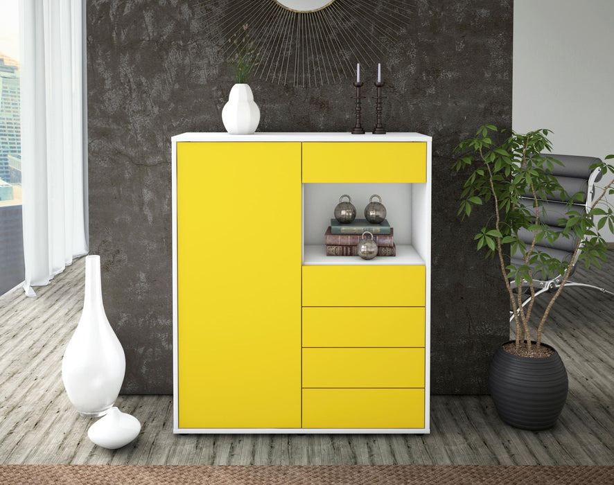 Highboard Loredana, Gelb Front (92x108x35cm) - Dekati GmbH