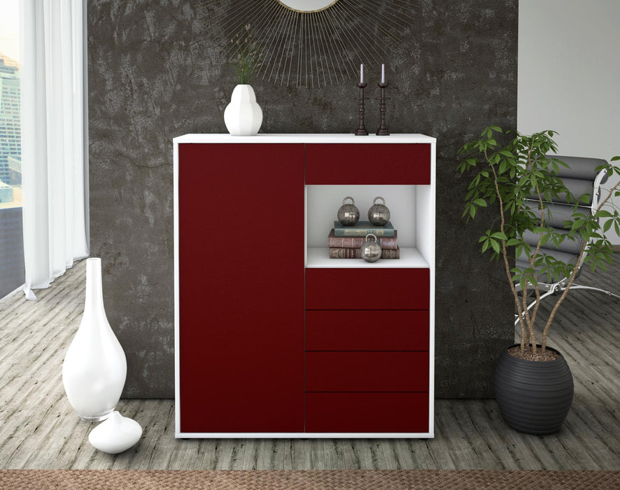 Highboard Loredana, Bordeaux Front (92x108x35cm) - Dekati GmbH