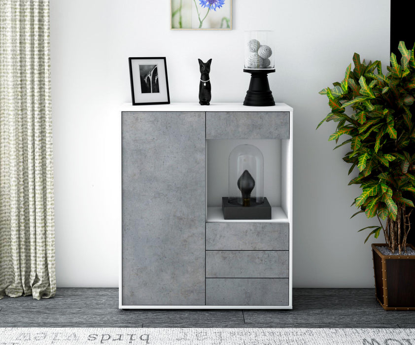 Highboard Lorella, Beton Front (92x108x35cm) - Dekati GmbH