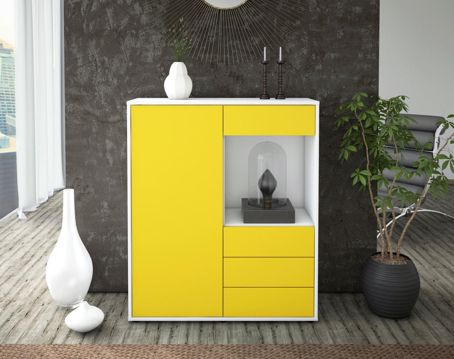 Highboard Lorella, Gelb Front (92x108x35cm) - Dekati GmbH