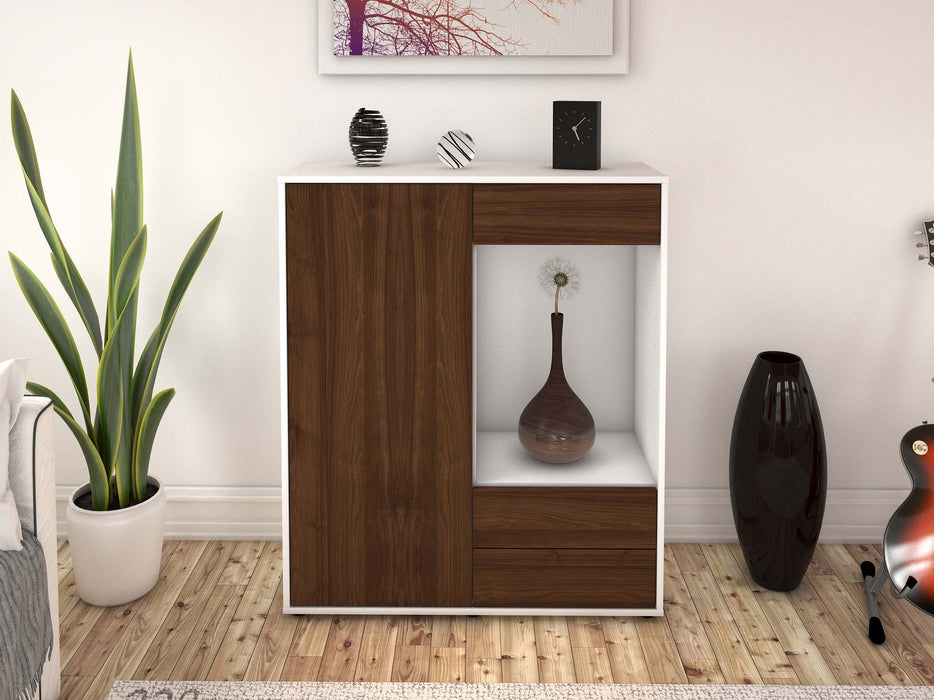 Highboard Lorena, Walnuss Front (92x108x35cm) - Dekati GmbH