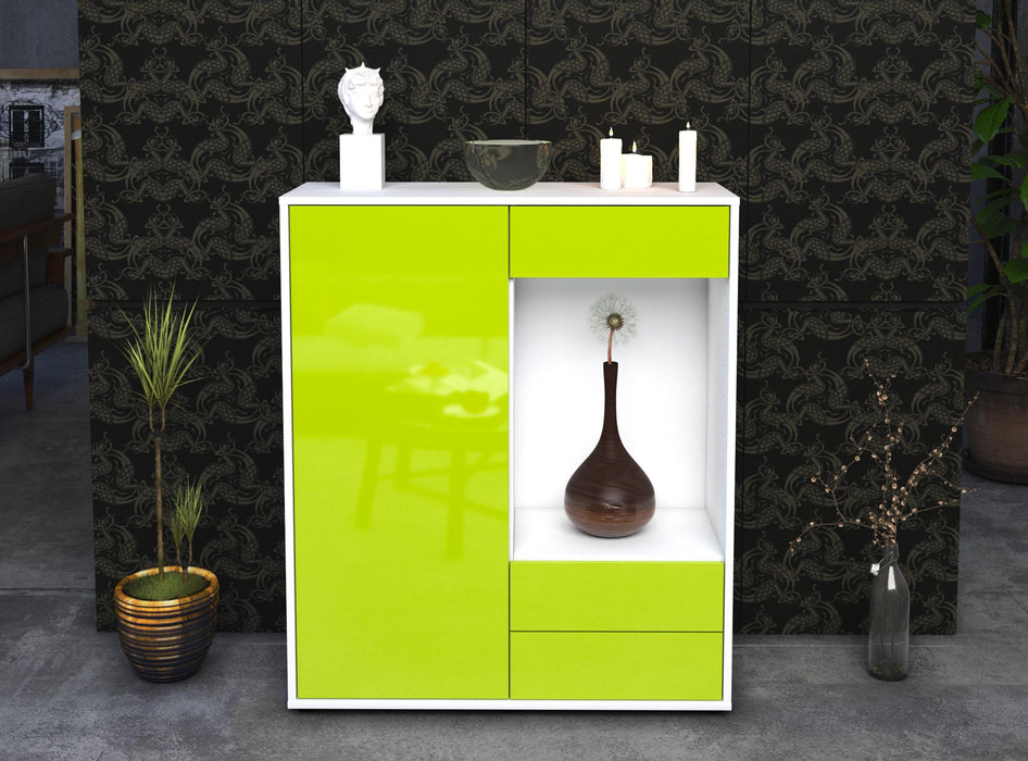 Highboard Lorena, Grün Front (92x108x35cm) - Dekati GmbH