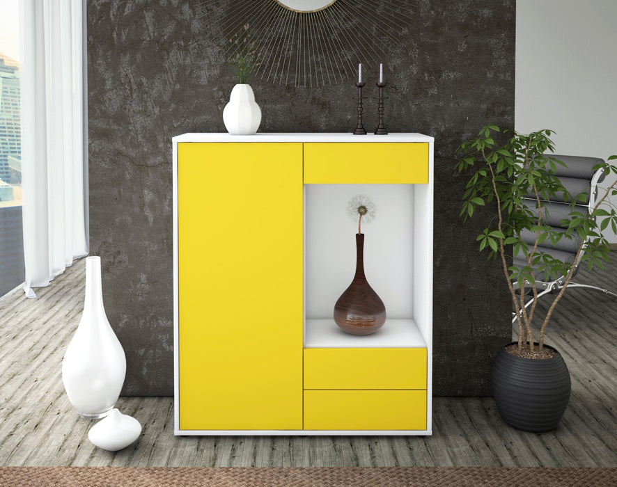 Highboard Lorena, Gelb Front (92x108x35cm) - Dekati GmbH