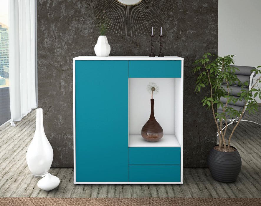 Highboard Lorena, Türkis Front (92x108x35cm) - Dekati GmbH