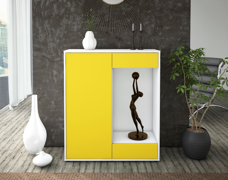 Highboard Lorenza, Gelb Front (92x108x35cm) - Dekati GmbH