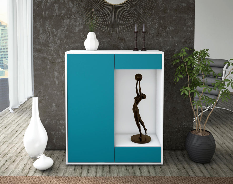 Highboard Lorenza, Türkis Front (92x108x35cm) - Dekati GmbH