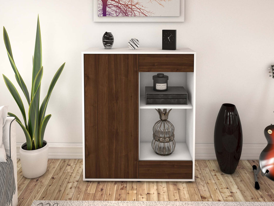 Highboard Louisa, Walnuss Front (92x108x35cm) - Dekati GmbH