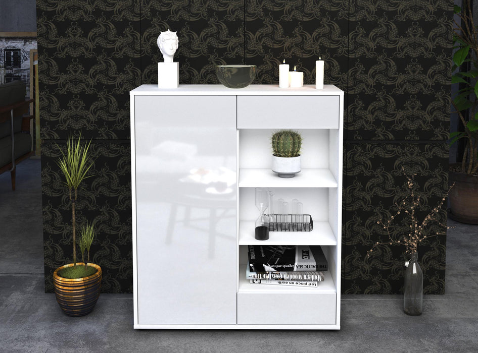 Highboard Luana, Weiß Front (92x108x35cm) - Dekati GmbH