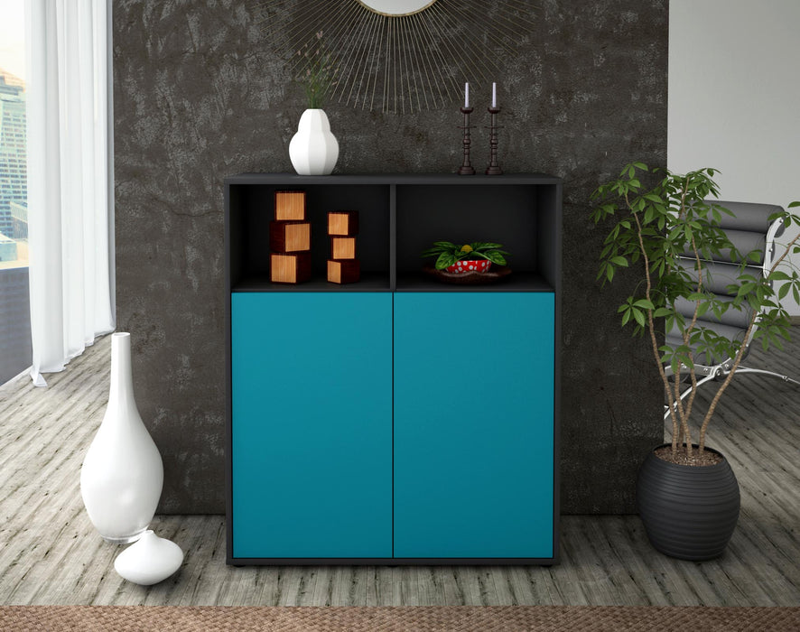 Highboard Giovanna, Türkis Front (92x108x35cm) - Dekati GmbH