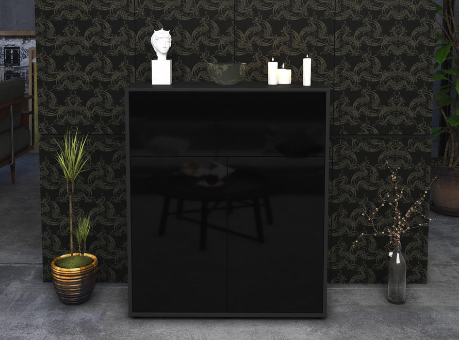 Highboard Giulia, Schwarz Front (92x108x35cm) - Dekati GmbH