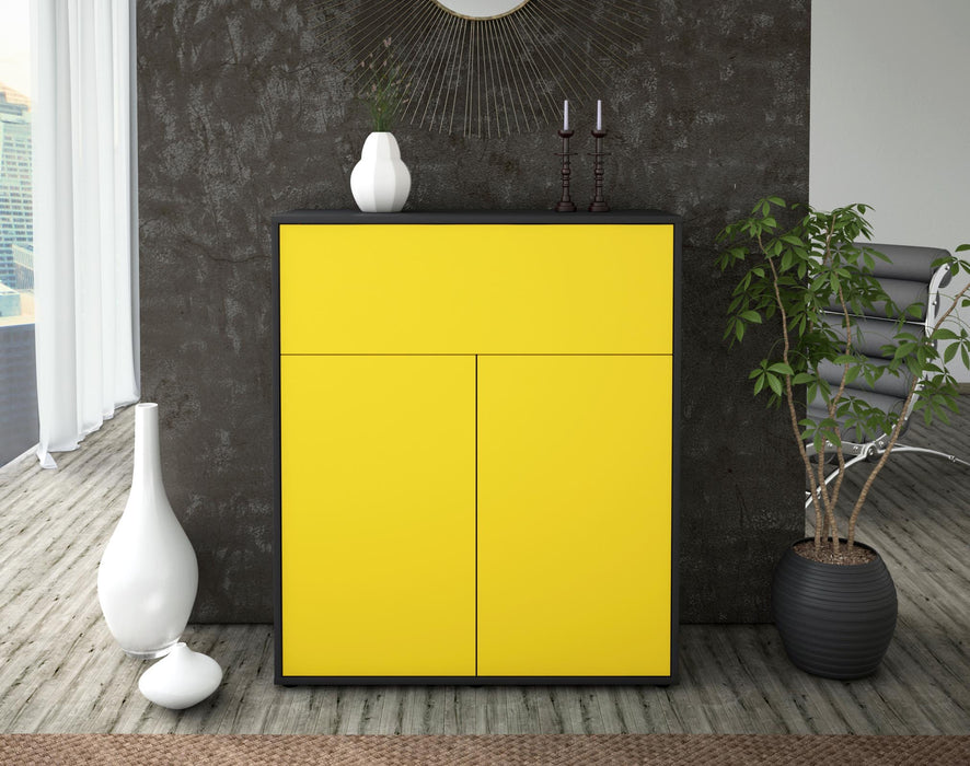 Highboard Giulia, Gelb Front (92x108x35cm) - Dekati GmbH