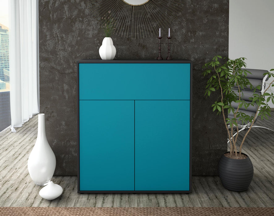 Highboard Giulia, Türkis Front (92x108x35cm) - Dekati GmbH