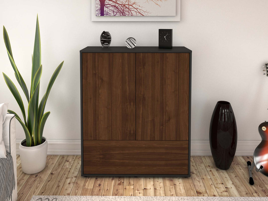 Highboard Grazia, Walnuss Front (92x108x35cm) - Dekati GmbH