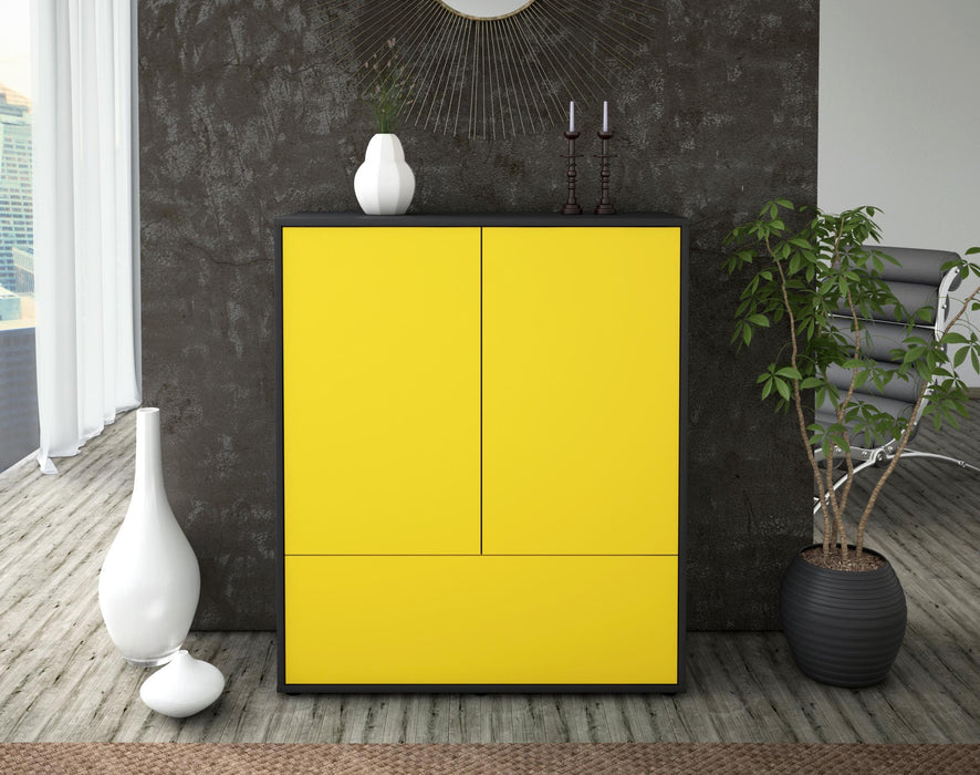 Highboard Grazia, Gelb Front (92x108x35cm) - Dekati GmbH