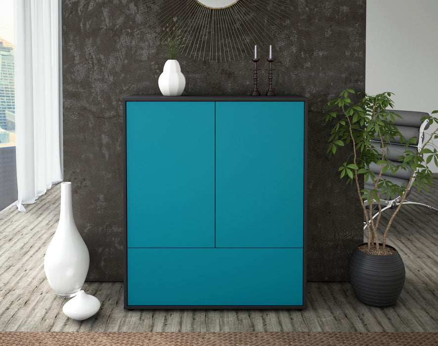 Highboard Grazia, Türkis Front (92x108x35cm) - Dekati GmbH