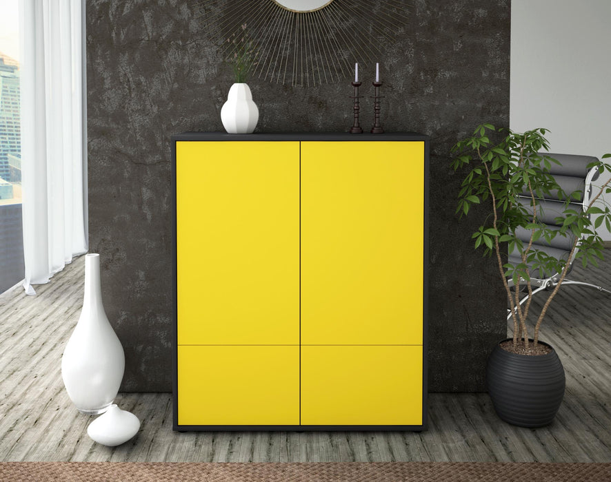 Highboard Ida, Gelb Front (92x108x35cm) - Dekati GmbH