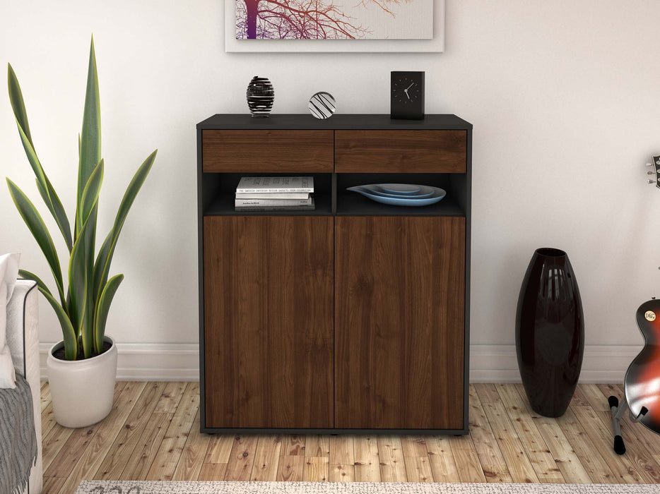 Highboard Ignazia, Walnuss Front (92x108x35cm) - Dekati GmbH