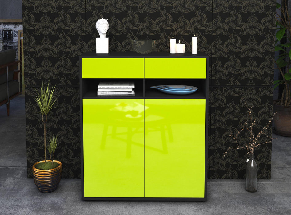 Highboard Ignazia, Grün Front (92x108x35cm) - Dekati GmbH