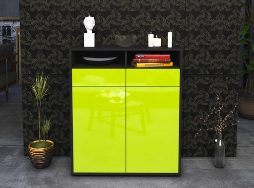 Highboard Ilaria, Grün Front (92x108x35cm) - Dekati GmbH