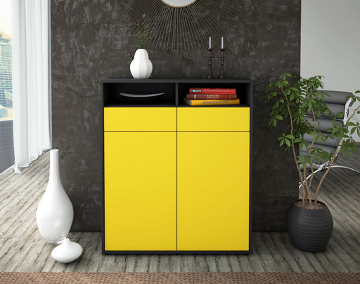 Highboard Ilaria, Gelb Front (92x108x35cm) - Dekati GmbH