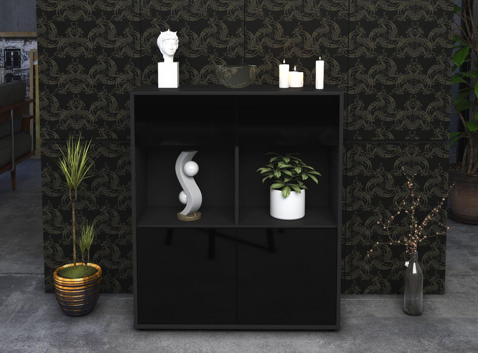 Highboard Imogen, Schwarz Front (92x108x35cm) - Dekati GmbH