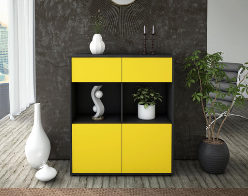 Highboard Imogen, Gelb Front (92x108x35cm) - Dekati GmbH