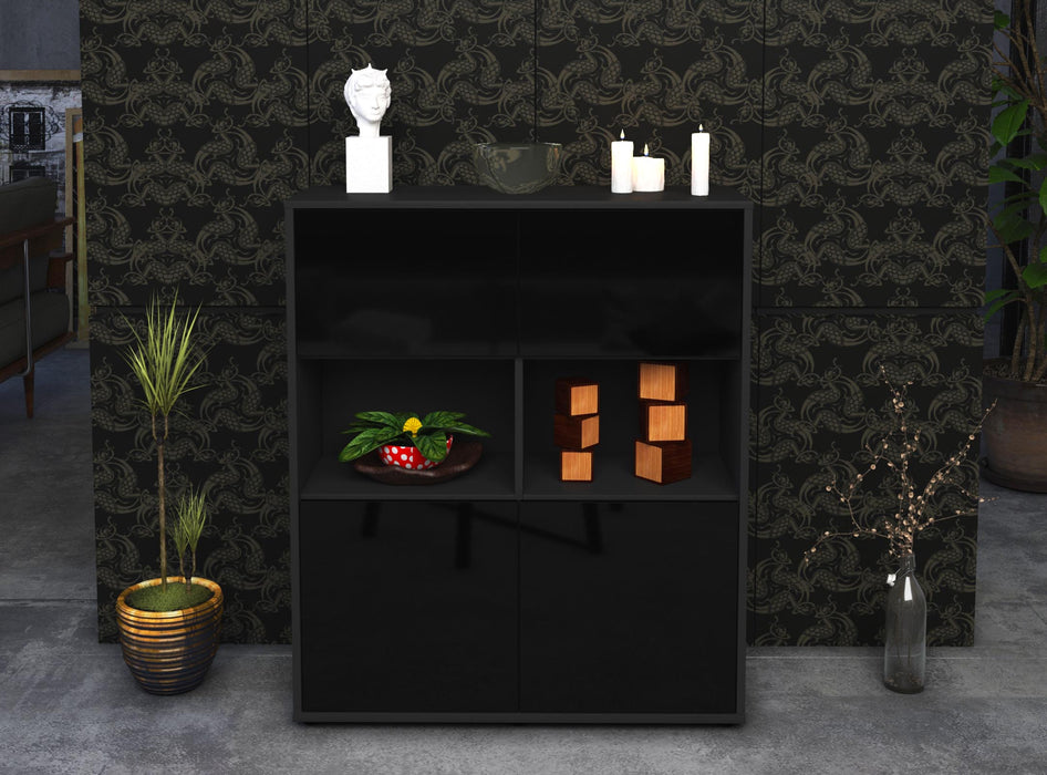 Highboard Ina, Schwarz Front (92x108x35cm) - Dekati GmbH