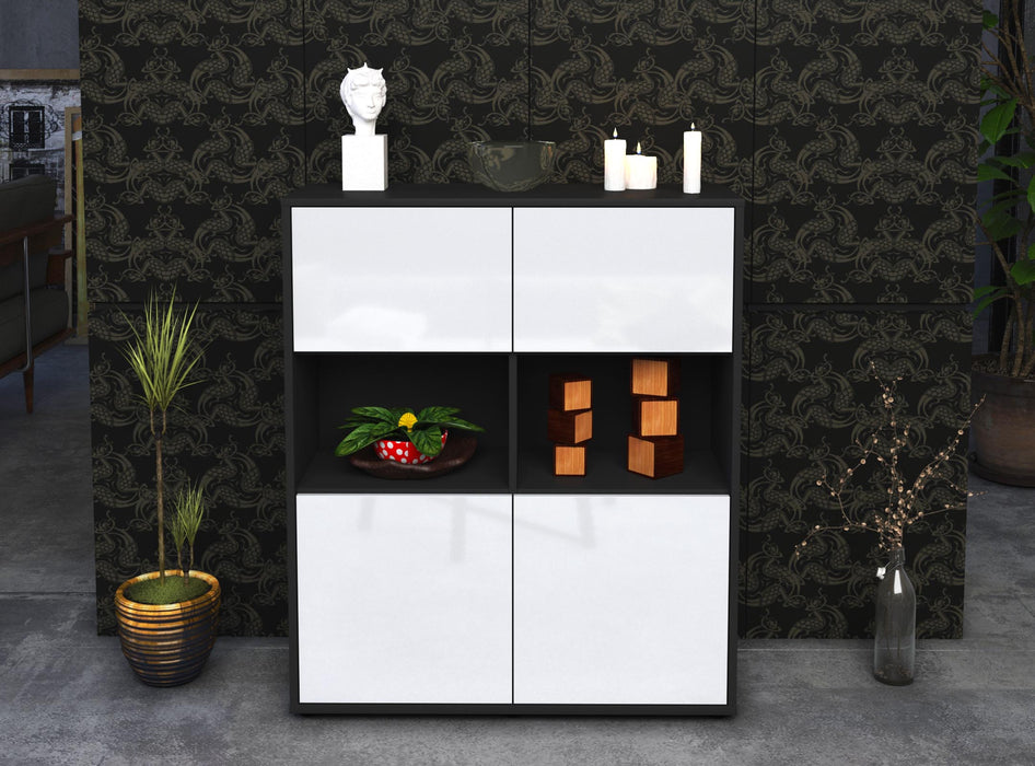 Highboard Ina, Weiß Front (92x108x35cm) - Dekati GmbH