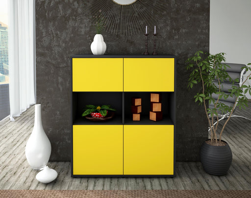 Highboard Ina, Gelb Front (92x108x35cm) - Dekati GmbH