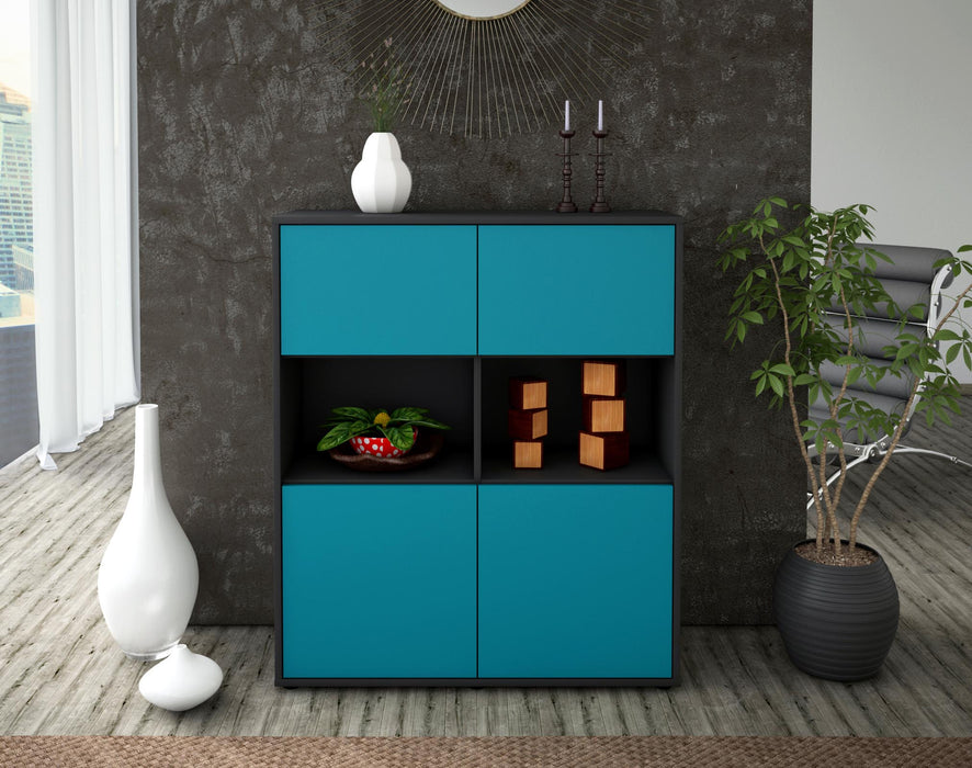 Highboard Ina, Türkis Front (92x108x35cm) - Dekati GmbH