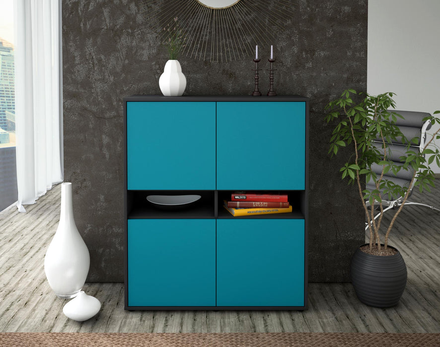 Highboard Innocenza, Türkis Front (92x108x35cm) - Dekati GmbH